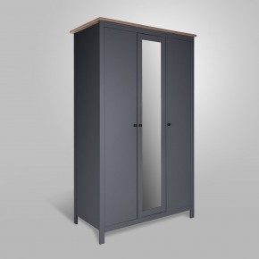2.08.01.040.15 САГА шкаф 3 двери с зеркалом серый/ясень в Режи - rezh.ok-mebel.com | фото