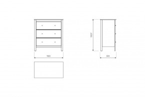2.08.02.020.14 САГА комод 3 ящика белый/ясень в Режи - rezh.ok-mebel.com | фото