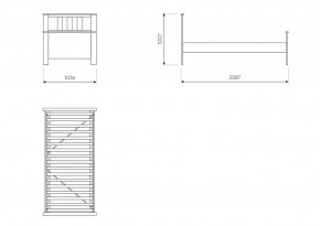 2.08.04.050.15 САГА кровать одинарная 90х200 серая/ясень в Режи - rezh.ok-mebel.com | фото 3