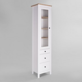 2.08.07.120.14 САГА шкаф с витриной 50 белый/ясень RU в Режи - rezh.ok-mebel.com | фото