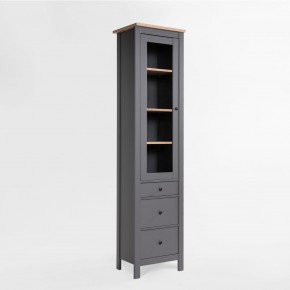 2.08.07.120.15 САГА шкаф с витриной 50 серый/ясень RU в Режи - rezh.ok-mebel.com | фото