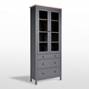 2.08.07.130.15 САГА шкаф с витриной 90 серый/ясень RU в Режи - rezh.ok-mebel.com | фото