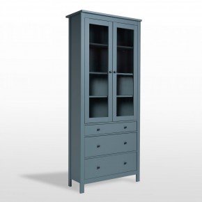 2.08.07.130.6 САГА шкаф с витриной 90 темно-бирюзовый RU в Режи - rezh.ok-mebel.com | фото