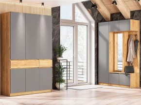 АВИНЬОН Прихожая Пенал (Дуб Крафт золотой/Графит серый) в Режи - rezh.ok-mebel.com | фото 4