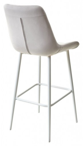 Барный стул ХОФМАН, цвет H-09 Светло-серый, велюр / белый каркас М-City в Режи - rezh.ok-mebel.com | фото 4