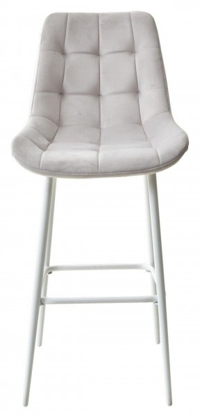 Барный стул ХОФМАН, цвет H-09 Светло-серый, велюр / белый каркас М-City в Режи - rezh.ok-mebel.com | фото 6
