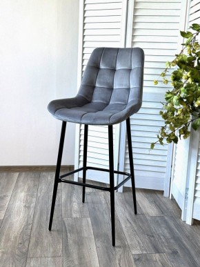 Барный стул ХОФМАН, цвет H-14 Серый, велюр / черный каркас М-City в Режи - rezh.ok-mebel.com | фото 3
