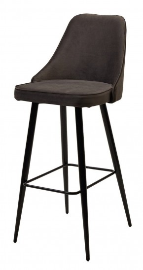 Барный стул NEPAL-BAR ГРАФИТ #14, велюр/ черный каркас (H=78cm) М-City в Режи - rezh.ok-mebel.com | фото 1
