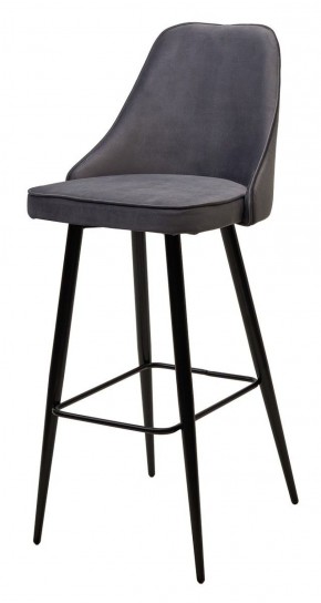 Барный стул NEPAL-BAR СЕРЫЙ #27, велюр/ черный каркас (H=78cm) М-City в Режи - rezh.ok-mebel.com | фото 1