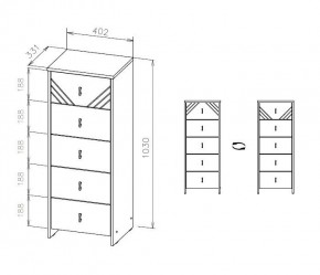 БАЙКАЛ Комод (5 ящиков) Графит/Дуб золотой в Режи - rezh.ok-mebel.com | фото 3