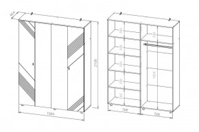 БАЙКАЛ Шкаф четырехстворчатый (Графит/Дуб золотой) в Режи - rezh.ok-mebel.com | фото 3