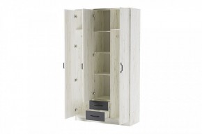 БЕАТРИС Шкаф Трио (дуб крафт белый/антрацит) в Режи - rezh.ok-mebel.com | фото 2
