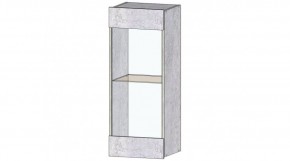 ДАЛЛАС Шкаф со стеклом (цемент светлый) в Режи - rezh.ok-mebel.com | фото