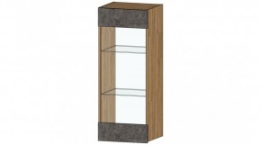 ДАЛЛАС Шкаф со стеклом (цемент темный) в Режи - rezh.ok-mebel.com | фото