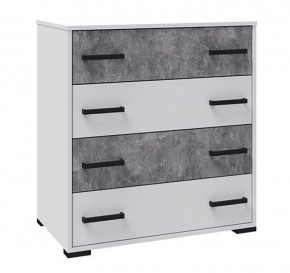 Детская Лючия Комод Белый/ЛДСП Ателье светлое в Режи - rezh.ok-mebel.com | фото