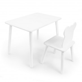 Детский комплект стол и стул «Мишка» Rolti Baby (белый/белый, массив березы/мдф) в Режи - rezh.ok-mebel.com | фото