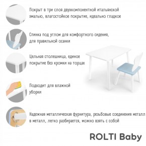 Детский комплект стол и стул «Мишка» Rolti Baby  (голубая столешница/голубое сиденье/белые ножки) в Режи - rezh.ok-mebel.com | фото 4