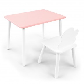 Детский комплект стол и стул «Облачко» Rolti Baby (розовый/белый, массив березы/мдф) в Режи - rezh.ok-mebel.com | фото