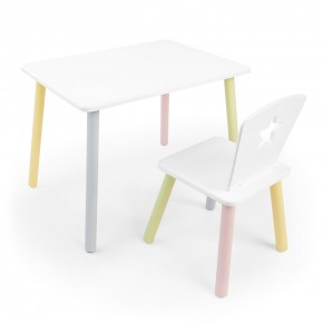 Детский комплект стол и стул «Звезда» Rolti Baby (белый/цветной, массив березы/мдф) в Режи - rezh.ok-mebel.com | фото