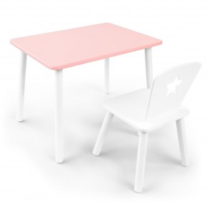 Детский комплект стол и стул «Звезда» Rolti Baby (розовый/белый, массив березы/мдф) в Режи - rezh.ok-mebel.com | фото