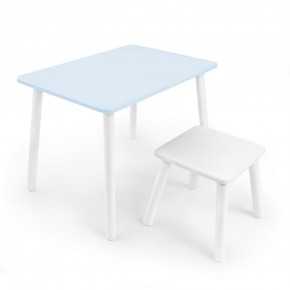 Детский комплект стол и табурет Rolti Baby (голубая столешница/белое сиденье/белые ножки) в Режи - rezh.ok-mebel.com | фото