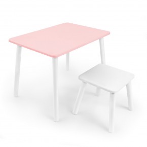 Детский комплект стол и табурет Rolti Baby (розовая столешница/белое сиденье/белые ножки) в Режи - rezh.ok-mebel.com | фото