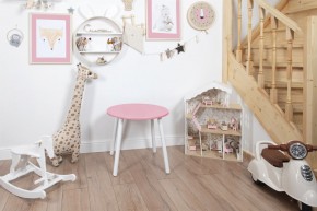 Детский стол круглый Rolti Baby (розовый/белый, массив березы/мдф) в Режи - rezh.ok-mebel.com | фото