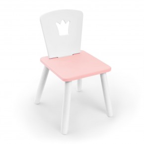 Детский стул Rolti Baby «Корона» (белый/розовый/белый, массив березы/мдф) в Режи - rezh.ok-mebel.com | фото