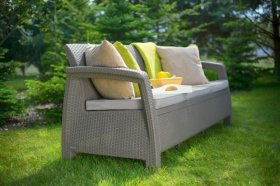 Диван пластиковый Корфу Макс (Corfu love seat max) капучино - песок в Режи - rezh.ok-mebel.com | фото 3