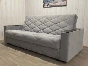 Диван Престиж-15 (НПБ+МДФ) велюр Sensey silver в Режи - rezh.ok-mebel.com | фото 2