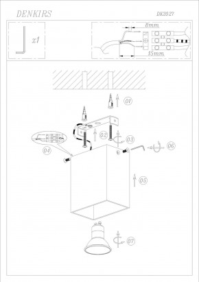 DK2027-WH Светильник накладной IP 20, 50 Вт, GU10, белый, алюминий в Режи - rezh.ok-mebel.com | фото 3
