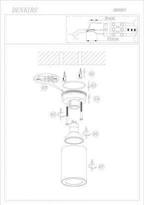 DK3007-WH Накладной светильник влагозащ., IP 44, 15 Вт, GU10, белый, алюминий в Режи - rezh.ok-mebel.com | фото 4