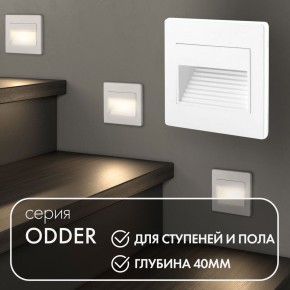 DK3050-WH Светильник встраиваемый в стену, IP 20, LED 3000, 1 Вт, белый, пластик в Режи - rezh.ok-mebel.com | фото 5