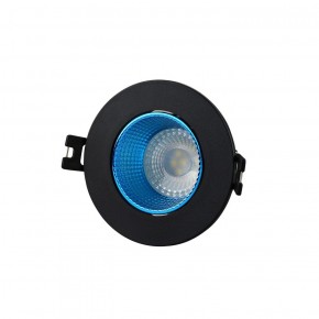 DK3061-BK+СY Встраиваемый светильник, IP 20, 10 Вт, GU5.3, LED, черный/голубой, пластик в Режи - rezh.ok-mebel.com | фото