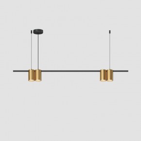 DK4061-BK+SG Подвесной светильник ORBIT, IP20, 4xGU10 LED до 15 Вт, черный + сатинированное золото, алюминий в Режи - rezh.ok-mebel.com | фото
