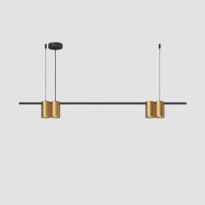 DK4061-BK+SG Подвесной светильник ORBIT, IP20, 4xGU10 LED до 15 Вт, черный + сатинированное золото, алюминий в Режи - rezh.ok-mebel.com | фото 2