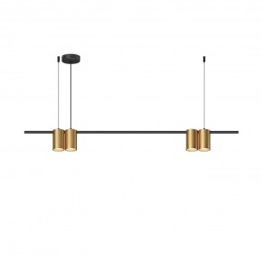 DK4061-BK+SG Подвесной светильник ORBIT, IP20, 4xGU10 LED до 15 Вт, черный + сатинированное золото, алюминий в Режи - rezh.ok-mebel.com | фото 3