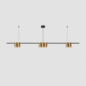 DK4063-BK+SG Подвесной светильник ORBIT, IP20, 7xGU10 LED до 15 Вт, черный + сатинированное золото, алюминий в Режи - rezh.ok-mebel.com | фото