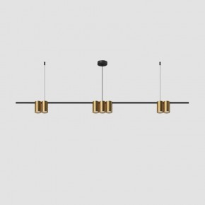 DK4063-BK+SG Подвесной светильник ORBIT, IP20, 7xGU10 LED до 15 Вт, черный + сатинированное золото, алюминий в Режи - rezh.ok-mebel.com | фото 2