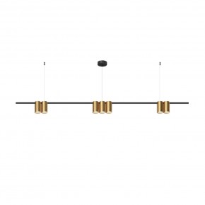 DK4063-BK+SG Подвесной светильник ORBIT, IP20, 7xGU10 LED до 15 Вт, черный + сатинированное золото, алюминий в Режи - rezh.ok-mebel.com | фото 3