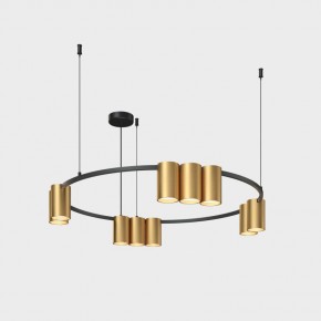DK4065-BK+SG Подвесной светильник ORBIT , IP20, 10xGU10 LED до 15 Вт, черный + сатинированное золото, алюминий в Режи - rezh.ok-mebel.com | фото