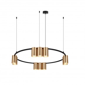 DK4065-BK+SG Подвесной светильник ORBIT , IP20, 10xGU10 LED до 15 Вт, черный + сатинированное золото, алюминий в Режи - rezh.ok-mebel.com | фото 3