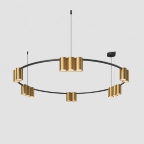 DK4067-BK+SG Подвесной светильник ORBIT, IP20, 15xGU10 LED, до 15 Вт, черный + сатинированное золото, алюминий в Режи - rezh.ok-mebel.com | фото