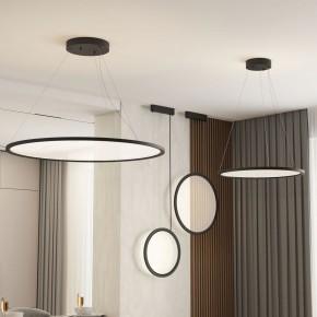 DK6604-BK Подвесной вертикальный светильник Veil со светодиодом H1500 d450 220V 36W 3000-6000K IP20 черный алюминий в Режи - rezh.ok-mebel.com | фото 4