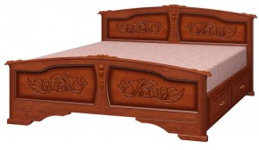 ЕЛЕНА Кровать из массива 1400 с 2-мя ящиками  в Режи - rezh.ok-mebel.com | фото 3