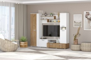 Гостиная Юна (Белый текстурный/Дуб крафт золотой) в Режи - rezh.ok-mebel.com | фото 3