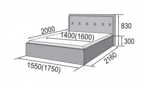 ГРЕТА Кровать 1400 (экокожа бежевая) в Режи - rezh.ok-mebel.com | фото 2