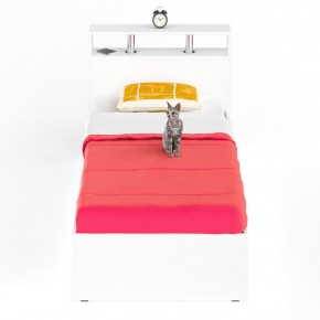 Камелия Кровать 0900, цвет белый, ШхГхВ 93,5х217х78,2 см., сп.м. 900х2000 мм., без матраса, основание есть в Режи - rezh.ok-mebel.com | фото 2