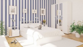 Камелия Кровать 1400, цвет белый, ШхГхВ 143,5х217х78,2 см., сп.м. 1400х2000 мм., без матраса, основание есть в Режи - rezh.ok-mebel.com | фото 4