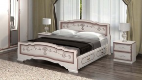 КАРИНА-6 Кровать из массива  (Дуб молочный) с 2-мя ящиками в Режи - rezh.ok-mebel.com | фото